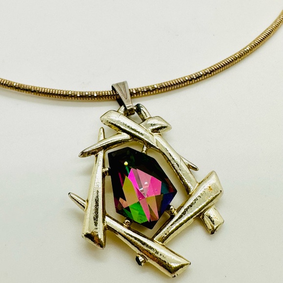 Vintage abstract heliotrope pendant necklace - Picture 8 of 13